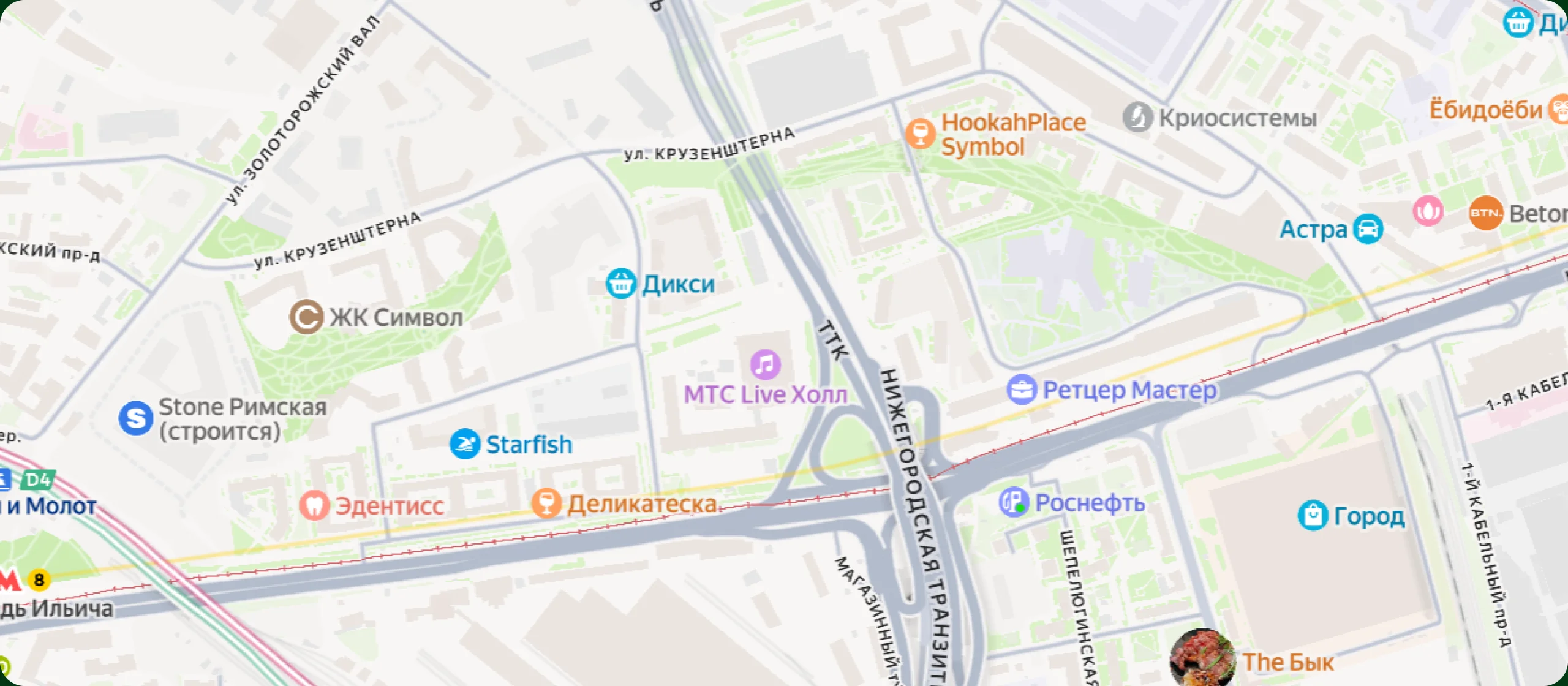 Карта: МТС Live Холл, Москва, шоссе Энтузиастов, 5с2